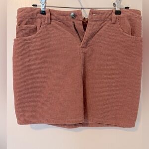 Spring Corduroy Mini Skirt in Dusty Pink